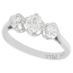 Vintage 0.78 Carat Diamond and 18K White Gold Trilogy Ring