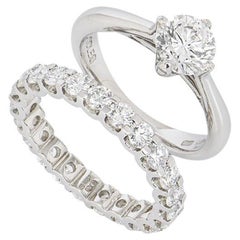 Boodles Diamond Engagement Ring 0.70ct G/VS2 with Full Diamond Eternity Ring