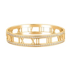 Tiffany & Co. 0.92ctw Diamond Atlas Open Hinged Bangle Bracelet, 18K Rose Gold