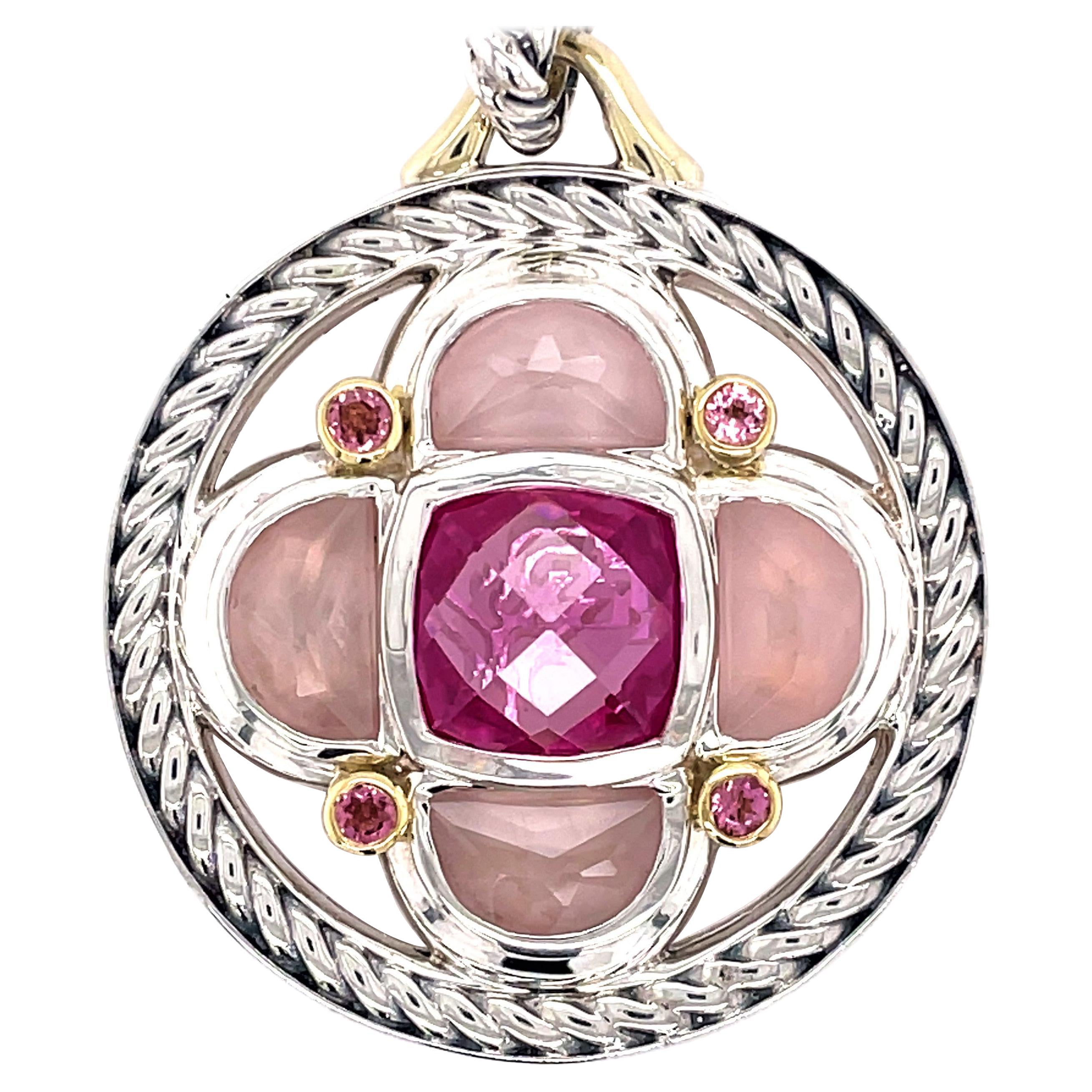 David Yurman Albion White Agate Diamond Gold Pendant Enhancer at 1stDibs david yurman