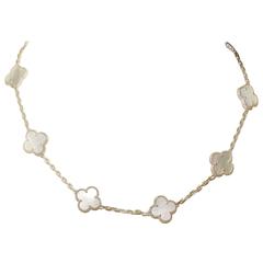 Van Cleef & Arpels Mother Of Pearl 10 Motif Retro Alhambra Necklace