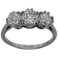 Antique 3 Stone Diamond Platinum Ring Antique 3 Stone Diamond Platinum Ring