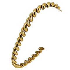 14 Karat Yellow Gold Ladies Beveled Macaroni San Marco Link Bracelet