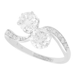1920s Antique 1.53 Carat Diamond and Platinum Twist Engagement Ring