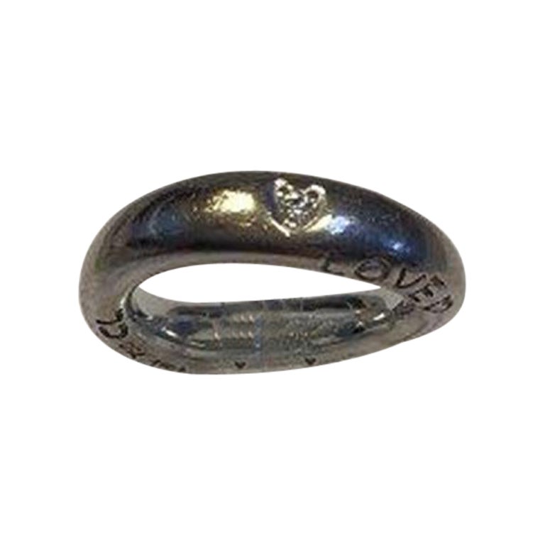 Ole Lynggaard 18 Kt Whitegold Love Ring No 4 with Brilliant