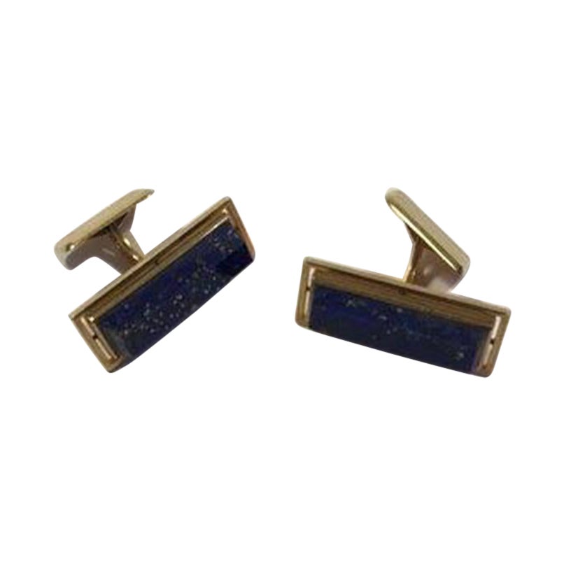 Georg Jensen 18k Gold Cufflinks No 810 Lapis Lazuli For Sale