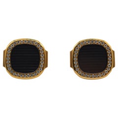 Patek Philippe Nautilus Vintage Cufflinks with Diamonds 18K Yellow Gold Unworn