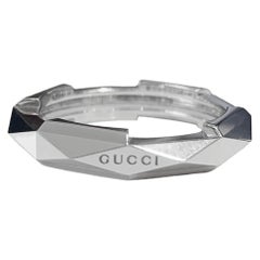 Anillo Gucci de Oro Blanco de 18k Tachonado Link to Love