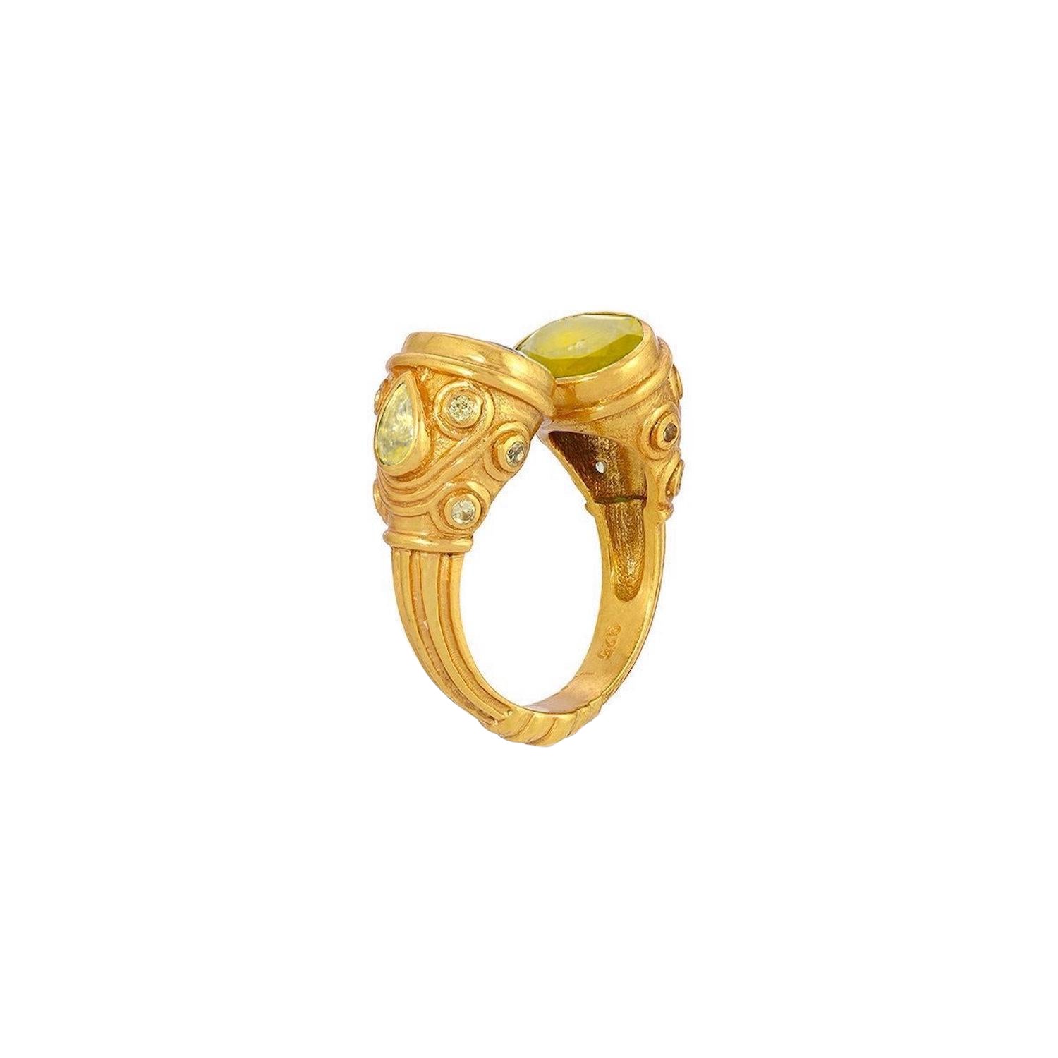 Yellow Sapphire Maharani Ring For Sale
