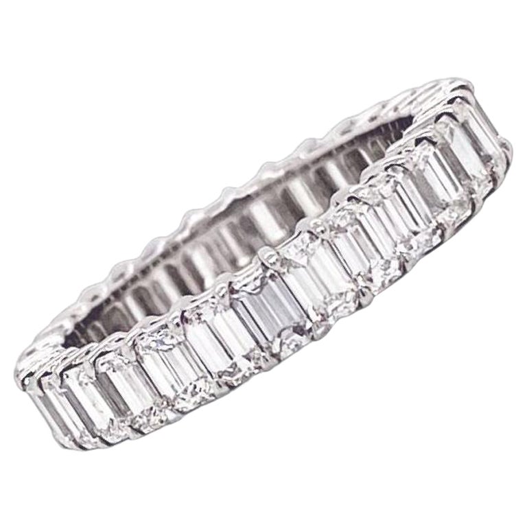 Emerald Cut Diamond Eternity Band 3.07 Total Carat