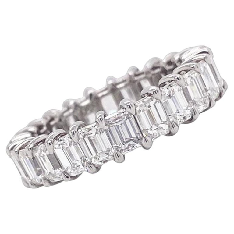 Emerald Cut Diamond Eternity Band 4.53 Total Carat For Sale at 1stDibs
