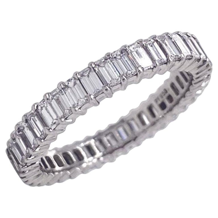 Emerald Cut Diamond Eternity Band 1.97 Total Carat