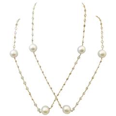 South Sea Pearl White Topaz Gold Necklace