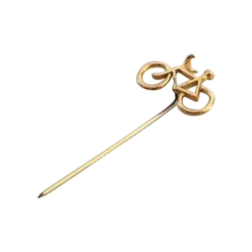 Georg Jensen Gilded Brass Bicycle Pin Needle For Sale