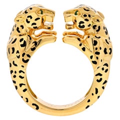Cartier 18K Yellow Gold Double Panthere Ring