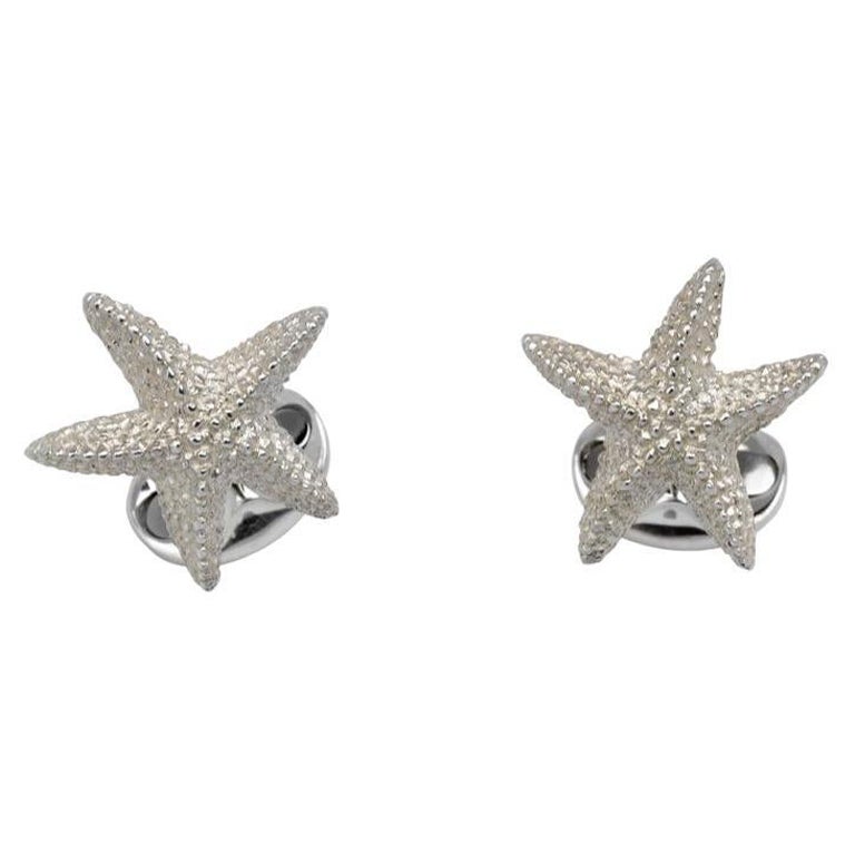 Deakin & Francis Sterling Silver Starfish Cufflinks For Sale