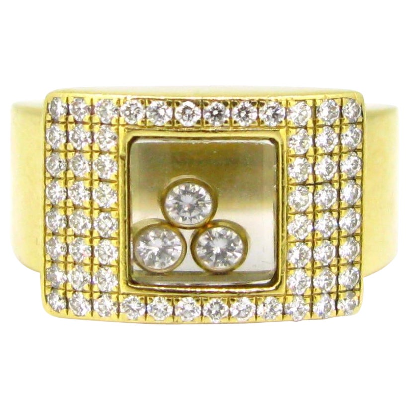 Chopard Happy Diamond Pave Ring, 18kt Yellow Gold For Sale