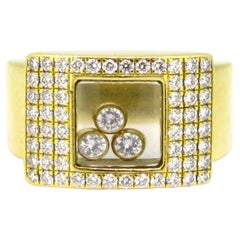 Chopard Happy Diamond Pave Ring, 18kt Yellow Gold
