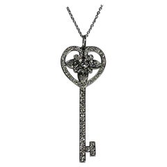 Tiffany & Co Platinum and Diamond key Pendant Necklace