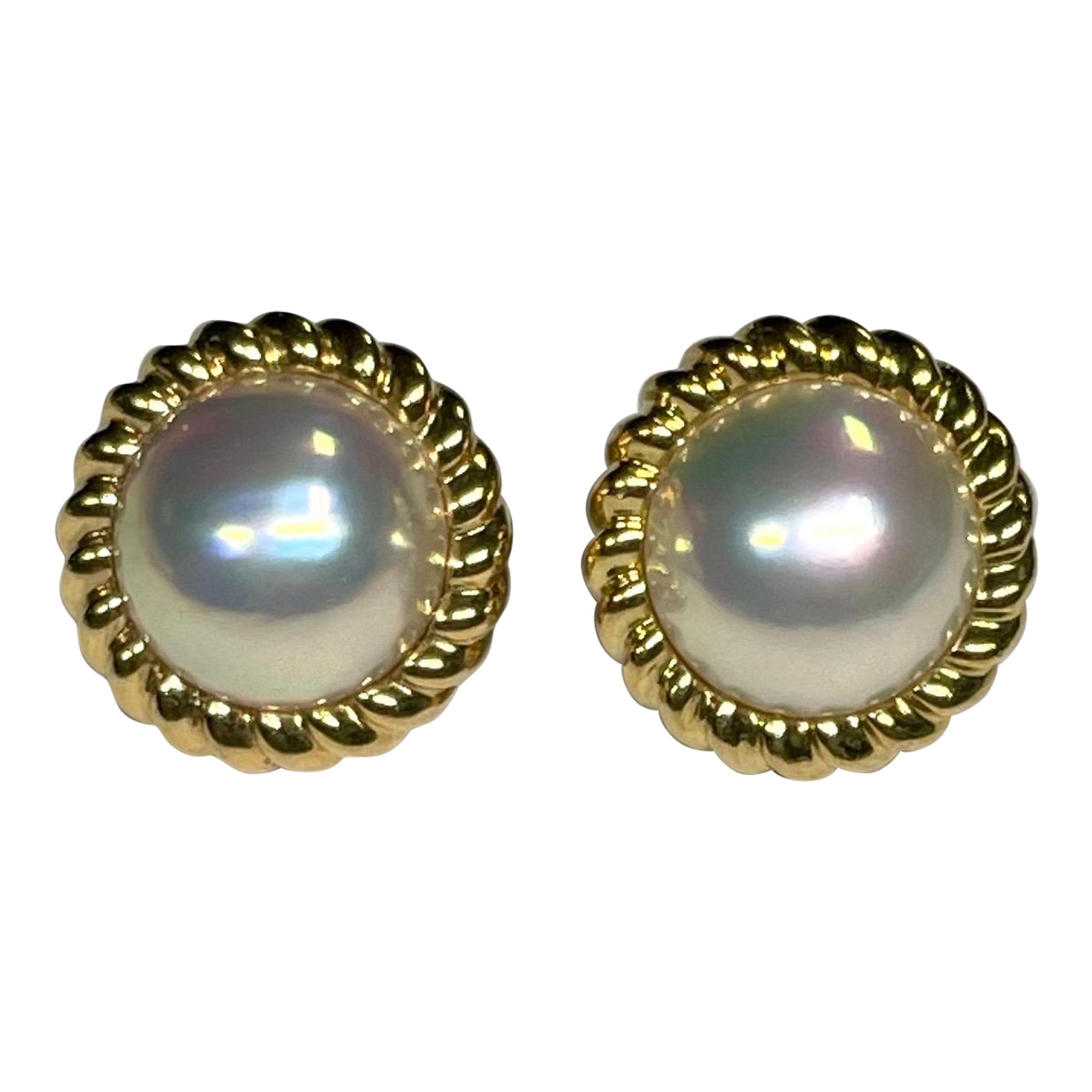 Tiffany & Co Mabe Pearl Earrings For Sale