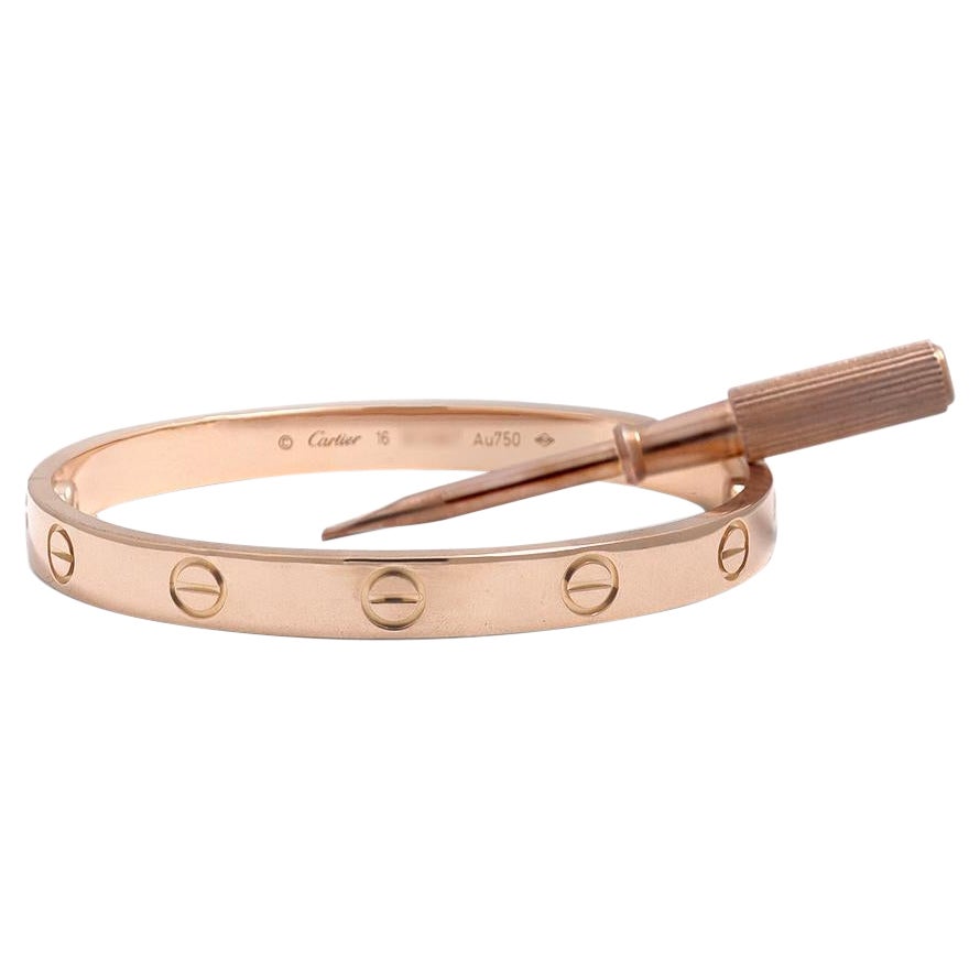 Cartier Gold Love Bracelet with Screwdriver at 1stDibs