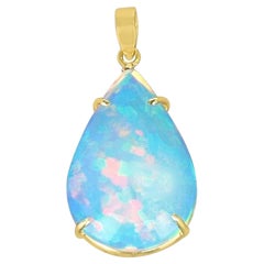 8.34 Ct. Pear Shape Opal Pendant, 18K Yellow Gold