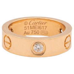 Cartier Love Ring in 18K Rose Gold with 3 Diamonds