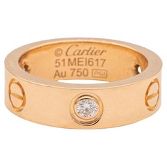 Cartier Love Ring in 18K Rose Gold with 3 Diamonds