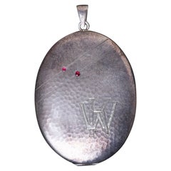 Antique Victorian Alpacca Monogram "KW" "WK" locket, Initials Locket