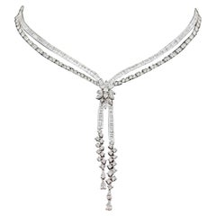 Glamourous 18 Karat White Gold and Diamond Necklace