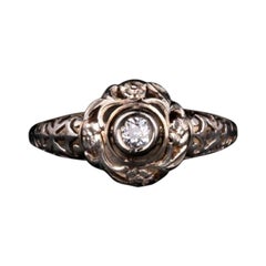 Antique Art Deco White Gold Diamond Solitaire Ring, Diamond Engagement Ring