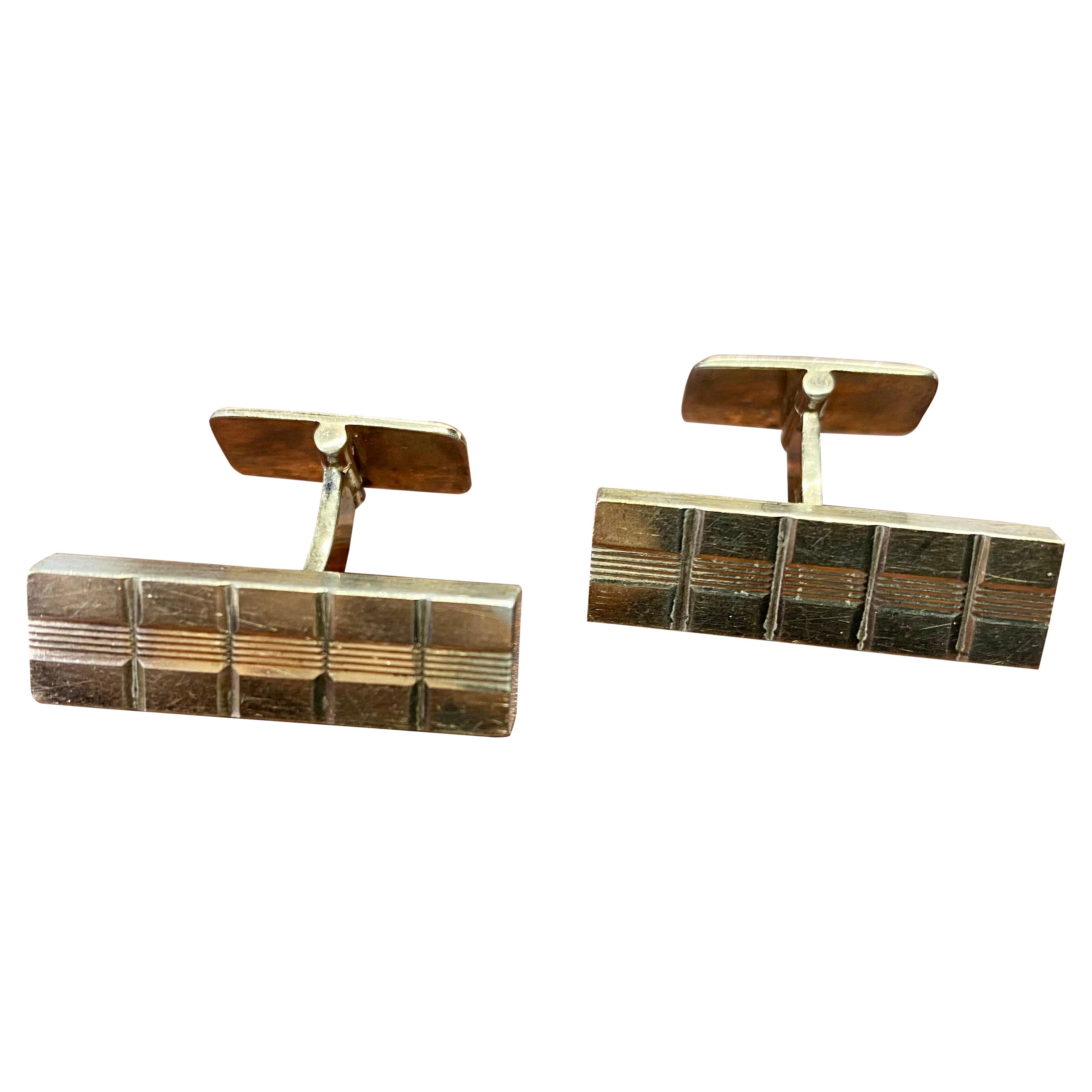 Pair of Gilded Silver Cufflinks from Gustaf Dahlgren & Co, 1967 For Sale