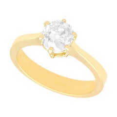 1.38 Carat Diamond 18k Yellow Gold Solitaire Engagement Ring