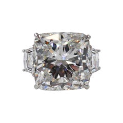 J. Birnbach 15.10 Carat GIA Certified G SI1 Cushion Cut Diamond Ring