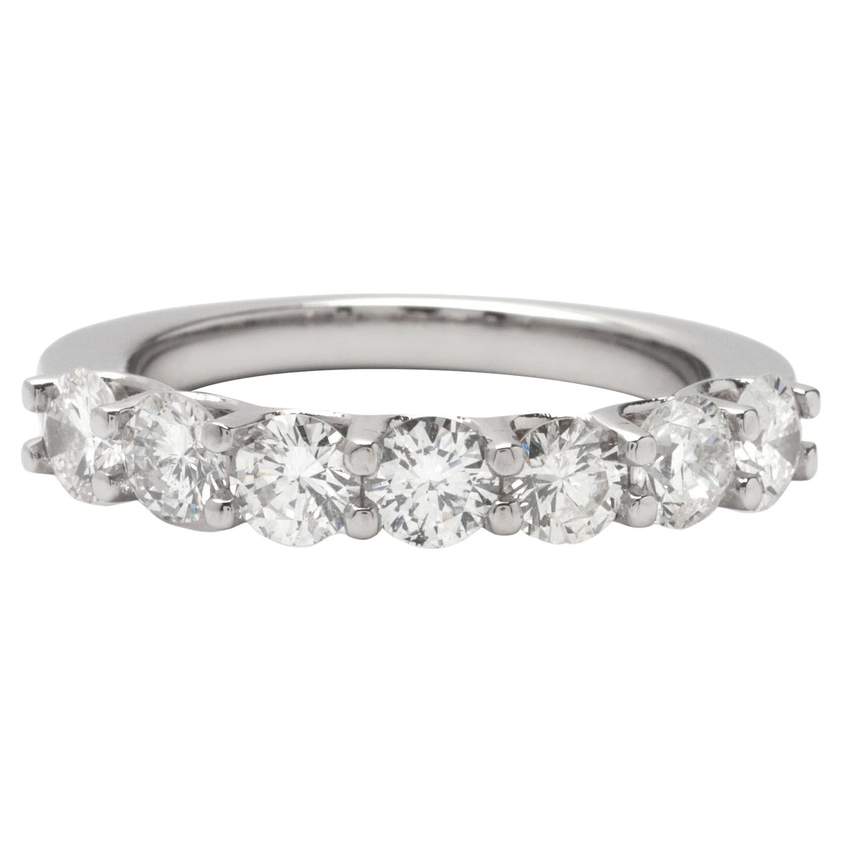 1.50ct Round Diamond Band in 14K White Gold For Sale