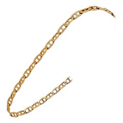 Retro 14k Karat Yellow Gold Men's Thin Mariner Gucci Link Bracelet Italy
