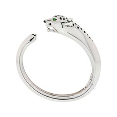 Panthere De Cartier 18K White Gold Cuff Bangle Bracelet