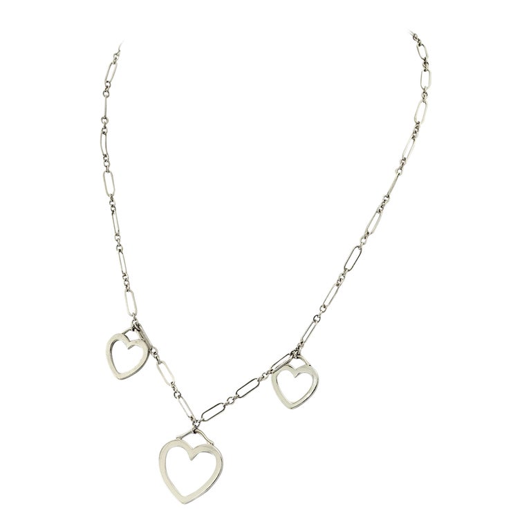 Tiffany and Co. 18 Karat Gold Heart Lock Necklace at 1stDibs