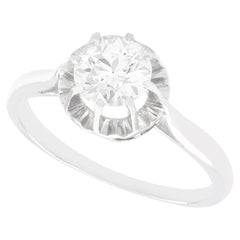 Antique French 1.00 Carat Diamond and Platinum Solitaire Engagement Ring