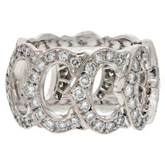 Cartier 18K White Gold All Diamond C Ring