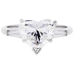 2.96 Carat Heart Shaped Diamond Platinum Engagement Ring