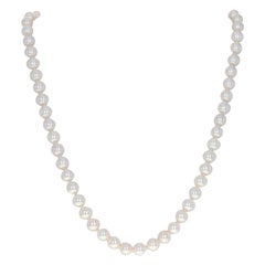 Tiffany & Co. Essential Akoya Pearl Knotted Strand Necklace, White Gold 18k