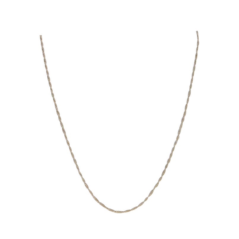 Yellow Gold Rope Twist Fancy Chain Necklace, 14k Nautical
