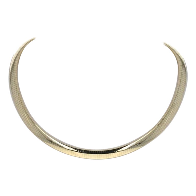 Omega Style 14k Gold Choker Necklace For Sale at 1stDibs | omega choker ...