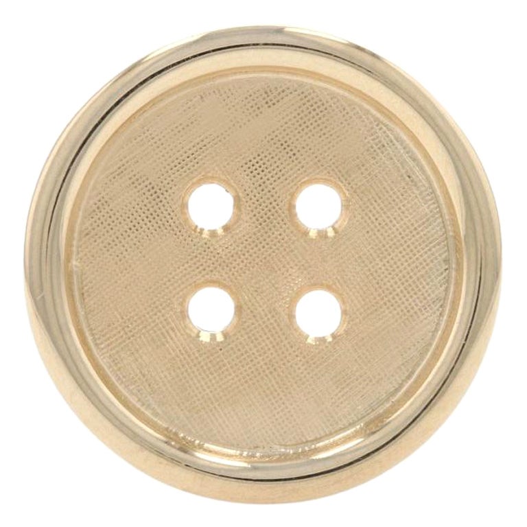 Yellow Gold Four-Hole Crosshatch Sewing Button, 14k Clothing Garments Textiles