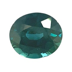 Fine Deep Green Blue GIA Certified 1.03ct Unheated Sapphire Oval Cut Untreated