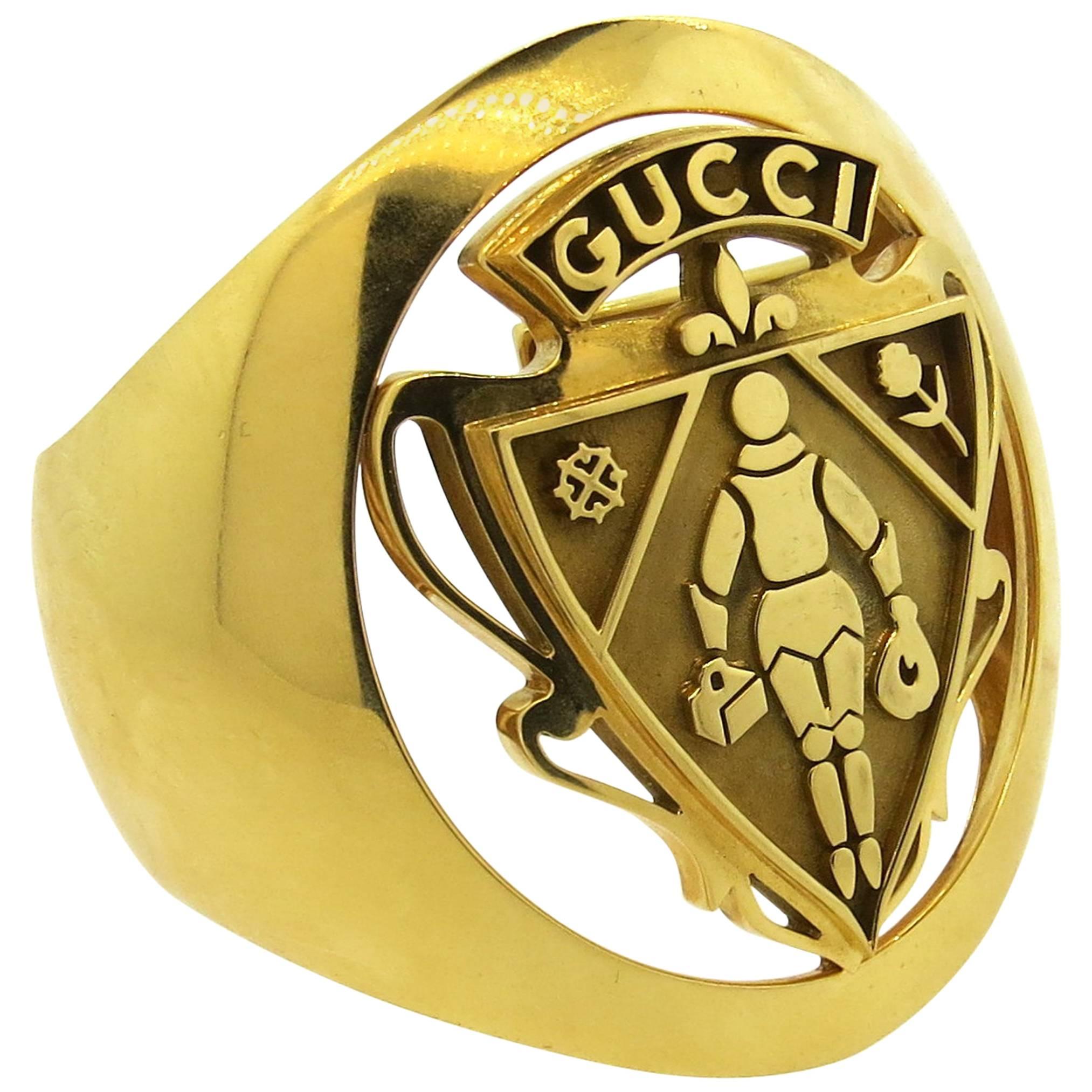 Gucci Massive Rare Runway Edition Gold Cuff Bracelet