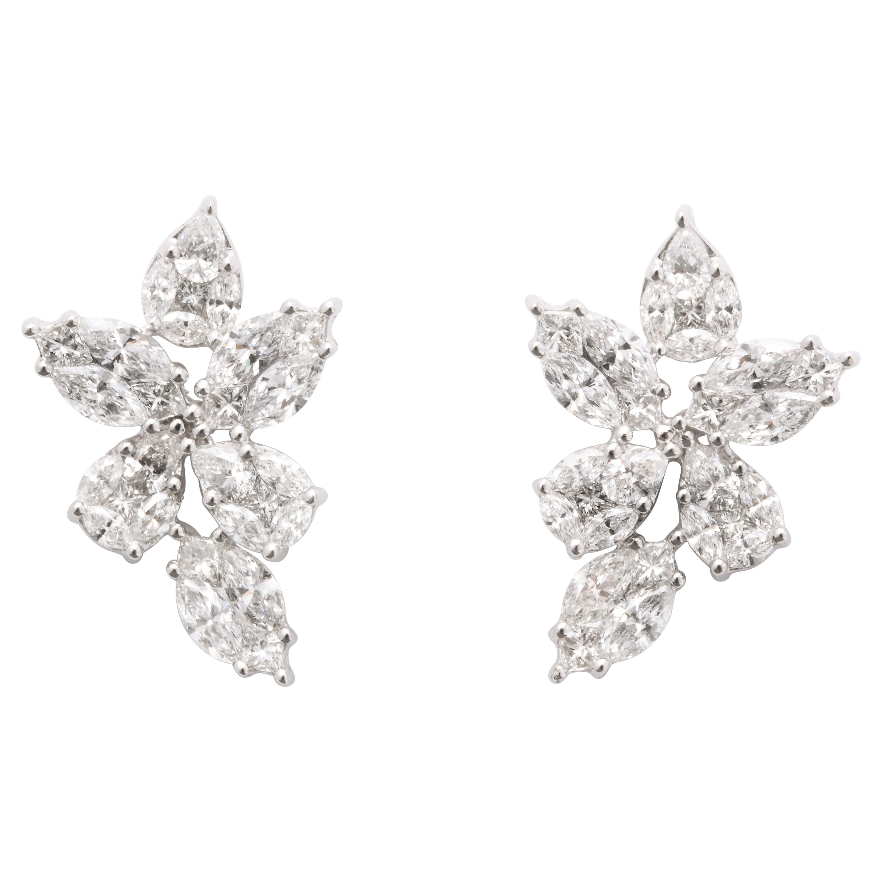 Diamond Cluster Earrings For Sale