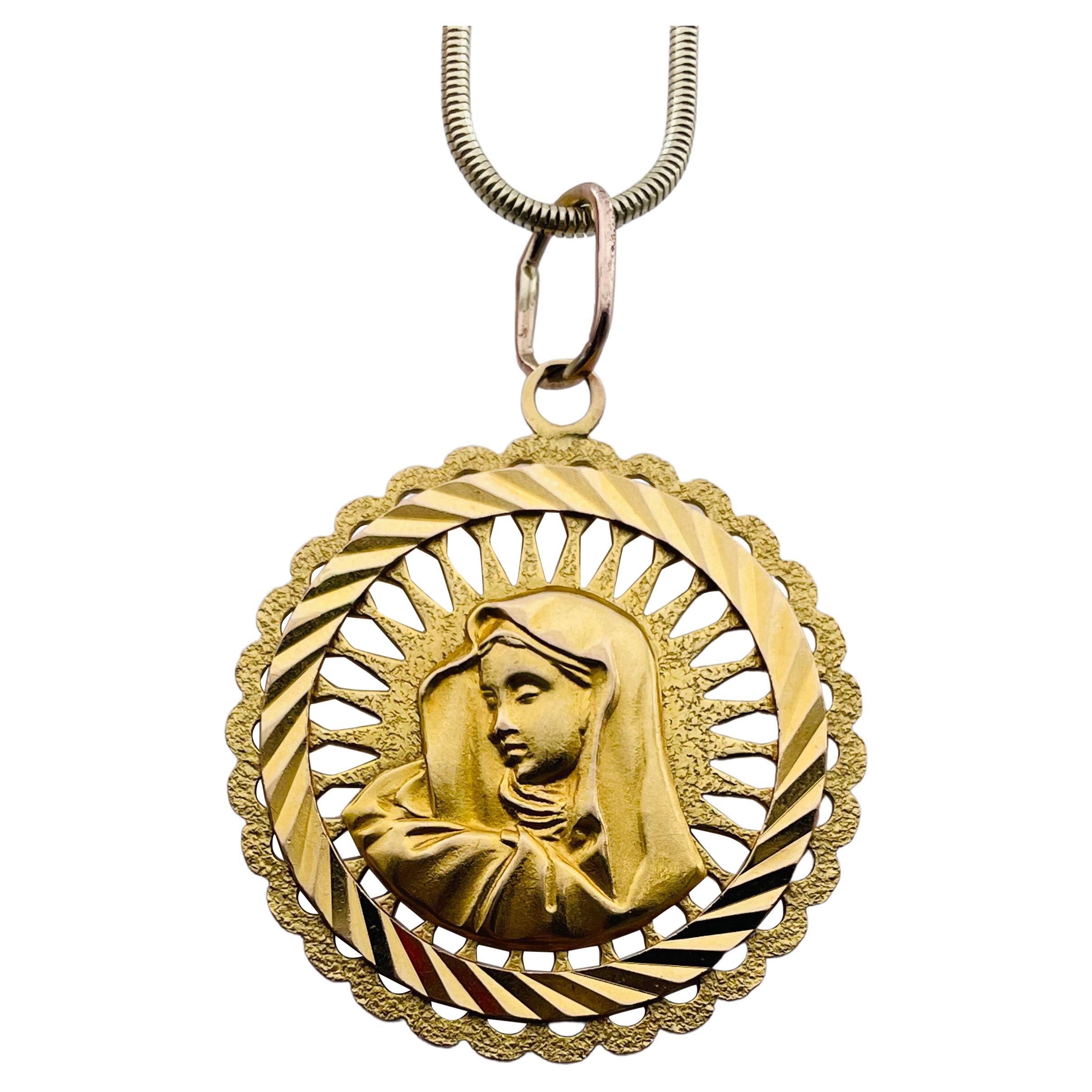 Large Madonna Gold Pendant
