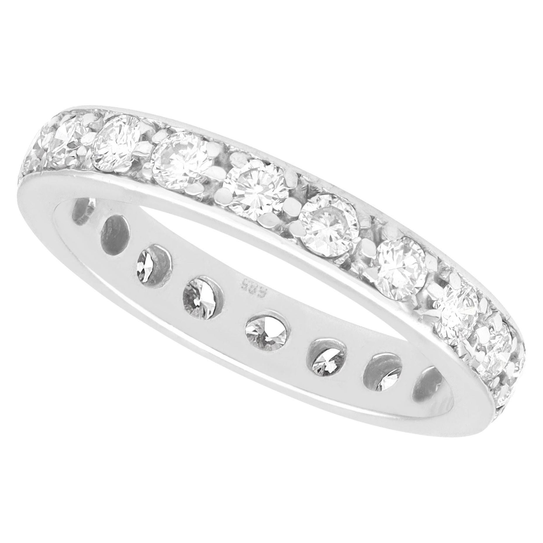 1 Carat Diamond and White Gold Full Eternity Ring For Sale at 1stDibs
